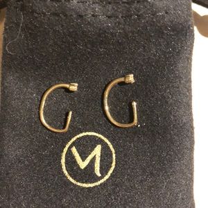 Mejuri Raw Earrings with White Topaz